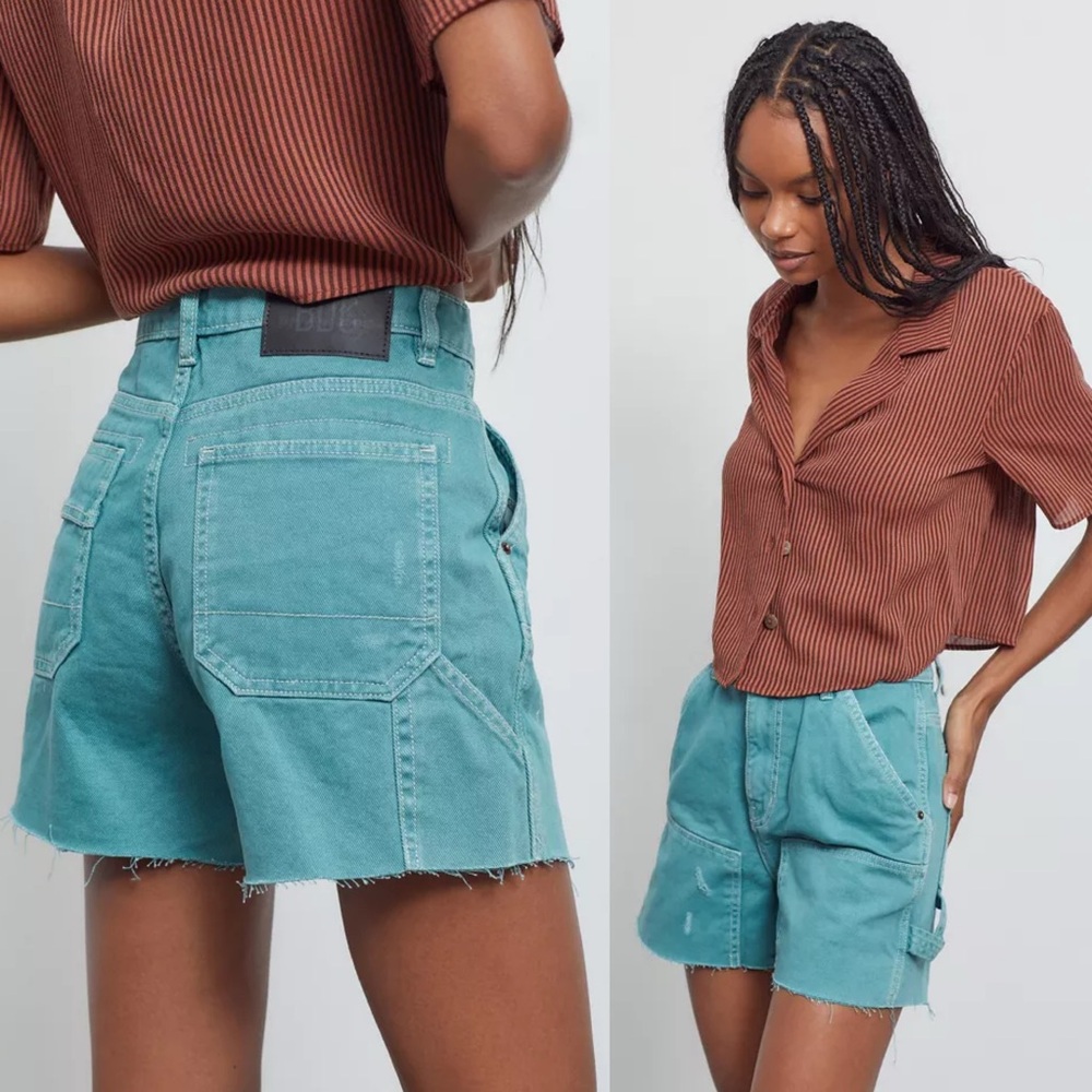 BDG Teal Jean Shorts - Picture 9 of 9